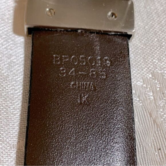 Perry Ellis Belt Reversible Black Brown Leather 34/85 Excellent - Picture 2 of 3